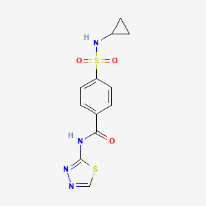 molecular formula C12H12N4O3S2 B2800906 4-(cyclopropylsulfamoyl)-N-(1,3,4-thiadiazol-2-yl)benzamide CAS No. 898657-67-5