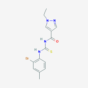 molecular formula C14H15BrN4OS B280091 N-(2-bromo-4-methylphenyl)-N'-[(1-ethyl-1H-pyrazol-4-yl)carbonyl]thiourea 