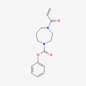 molecular formula C15H18N2O3 B2800917 Phenyl 4-(prop-2-enoyl)-1,4-diazepane-1-carboxylate CAS No. 2108980-93-2