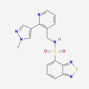 molecular formula C16H14N6O2S2 B2800939 N-{[2-(1-methyl-1H-pyrazol-4-yl)pyridin-3-yl]methyl}-2,1,3-benzothiadiazole-4-sulfonamide CAS No. 2034562-42-8