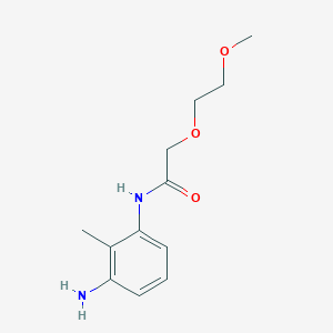 molecular formula C12H18N2O3 B2800958 N-(3-amino-2-methylphenyl)-2-(2-methoxyethoxy)acetamide CAS No. 1016726-18-3
