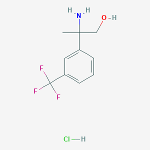molecular formula C10H13ClF3NO B2800960 2-Amino-2-[3-(trifluoromethyl)phenyl]propan-1-ol hydrochloride CAS No. 2031260-60-1