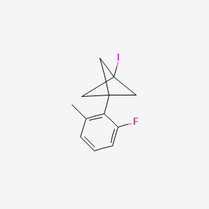 molecular formula C12H12FI B2800967 1-(2-Fluoro-6-methylphenyl)-3-iodobicyclo[1.1.1]pentane CAS No. 2287273-87-2