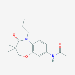 molecular formula C16H22N2O3 B2800989 N-(3,3-dimethyl-4-oxo-5-propyl-2,3,4,5-tetrahydro-1,5-benzoxazepin-8-yl)acetamide CAS No. 921525-90-8