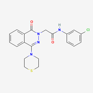 molecular formula C20H19ClN4O2S B2801001 N-(3-chlorophenyl)-2-[1-oxo-4-(thiomorpholin-4-yl)-1,2-dihydrophthalazin-2-yl]acetamide CAS No. 1251606-68-4