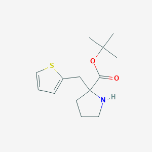 molecular formula C14H21NO2S B2801020 Tert-butyl 2-(thiophen-2-ylmethyl)pyrrolidine-2-carboxylate CAS No. 2248279-30-1