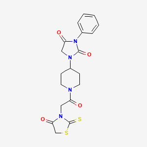 1-(1-(2-(4-Oxo-2-thioxothiazolidin-3-yl)acetyl)piperidin-4-yl)-3-phenylimidazolidine-2,4-dione