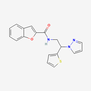 N-(2-(1H-pyrazol-1-yl)-2-(thiophen-2-yl)ethyl)benzofuran-2-carboxamide
