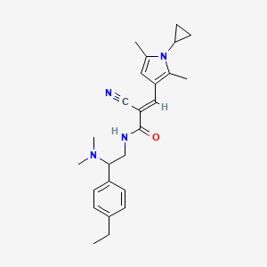 (E)-2-cyano-3-(1-cyclopropyl-2,5-dimethylpyrrol-3-yl)-N-[2-(dimethylamino)-2-(4-ethylphenyl)ethyl]prop-2-enamide