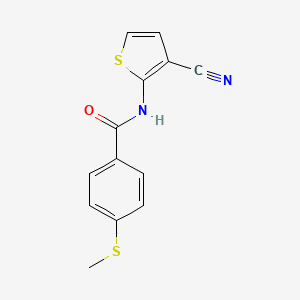 molecular formula C13H10N2OS2 B2801078 N-(3-cyanothiophen-2-yl)-4-(methylthio)benzamide CAS No. 896357-08-7