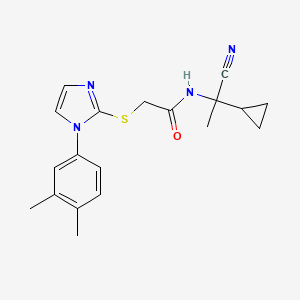 N-(1-cyano-1-cyclopropylethyl)-2-[1-(3,4-dimethylphenyl)imidazol-2-yl]sulfanylacetamide