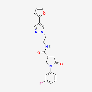 1-(3-fluorophenyl)-N-(2-(4-(furan-2-yl)-1H-pyrazol-1-yl)ethyl)-5-oxopyrrolidine-3-carboxamide