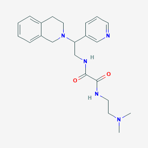 molecular formula C22H29N5O2 B2801099 N-[2-(dimethylamino)ethyl]-N'-[2-(pyridin-3-yl)-2-(1,2,3,4-tetrahydroisoquinolin-2-yl)ethyl]ethanediamide CAS No. 906158-93-8