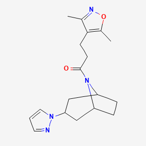 1-((1R,5S)-3-(1H-pyrazol-1-yl)-8-azabicyclo[3.2.1]octan-8-yl)-3-(3,5-dimethylisoxazol-4-yl)propan-1-one
