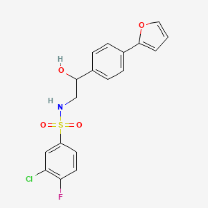 3-chloro-4-fluoro-N-{2-[4-(furan-2-yl)phenyl]-2-hydroxyethyl}benzene-1-sulfonamide