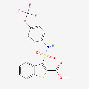 molecular formula C17H12F3NO5S2 B2801114 Methyl 3-{[4-(trifluoromethoxy)phenyl]sulfamoyl}-1-benzothiophene-2-carboxylate CAS No. 899725-30-5