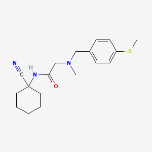 molecular formula C18H25N3OS B2801141 N-(1-cyanocyclohexyl)-2-[methyl({[4-(methylsulfanyl)phenyl]methyl})amino]acetamide CAS No. 1181489-41-7