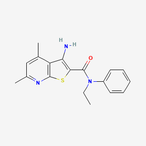 3-amino-N-ethyl-4,6-dimethyl-N-phenylthieno[2,3-b]pyridine-2-carboxamide