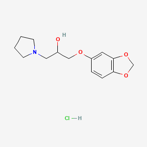 molecular formula C14H20ClNO4 B2801151 1-(Benzo[d][1,3]dioxol-5-yloxy)-3-(pyrrolidin-1-yl)propan-2-ol hydrochloride CAS No. 1052531-38-0