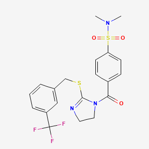 N,N-dimethyl-4-(2-((3-(trifluoromethyl)benzyl)thio)-4,5-dihydro-1H-imidazole-1-carbonyl)benzenesulfonamide