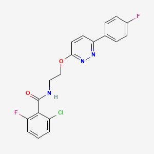 molecular formula C19H14ClF2N3O2 B2801160 2-chloro-6-fluoro-N-(2-((6-(4-fluorophenyl)pyridazin-3-yl)oxy)ethyl)benzamide CAS No. 920364-22-3