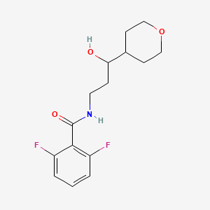 molecular formula C15H19F2NO3 B2801165 2,6-difluoro-N-(3-hydroxy-3-(tetrahydro-2H-pyran-4-yl)propyl)benzamide CAS No. 2034538-13-9