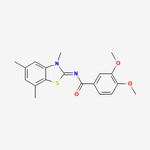 3,4-dimethoxy-N-(3,5,7-trimethyl-1,3-benzothiazol-2-ylidene)benzamide