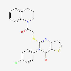 3-(4-chlorophenyl)-2-[2-(3,4-dihydro-2H-quinolin-1-yl)-2-oxoethyl]sulfanyl-6,7-dihydrothieno[3,2-d]pyrimidin-4-one