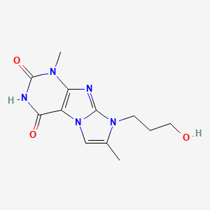 molecular formula C12H15N5O3 B2801191 8-(3-hydroxypropyl)-1,7-dimethyl-1H-imidazo[2,1-f]purine-2,4(3H,8H)-dione CAS No. 879471-03-1