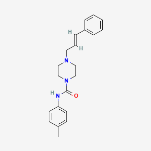 molecular formula C21H25N3O B2801207 N-(4-Methylphenyl)(4-(3-phenylprop-2-enyl)piperazinyl)formamide CAS No. 693805-74-2