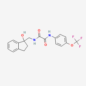 molecular formula C19H17F3N2O4 B2801217 N-[(1-hydroxy-2,3-dihydro-1H-inden-1-yl)methyl]-N'-[4-(trifluoromethoxy)phenyl]ethanediamide CAS No. 1351585-00-6