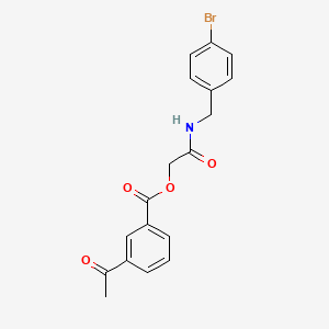 molecular formula C18H16BrNO4 B2801224 2-((4-Bromobenzyl)amino)-2-oxoethyl 3-acetylbenzoate CAS No. 1794844-86-2