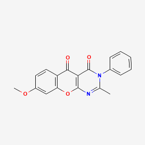 molecular formula C19H14N2O4 B2801226 8-methoxy-2-methyl-3-phenyl-3H-chromeno[2,3-d]pyrimidine-4,5-dione CAS No. 883953-85-3
