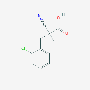 molecular formula C11H10ClNO2 B2801229 3-(2-Chlorophenyl)-2-cyano-2-methylpropanoic acid CAS No. 606148-91-8