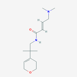 molecular formula C15H26N2O2 B2801238 (E)-N-[2-(3,6-Dihydro-2H-pyran-4-yl)-2-methylpropyl]-4-(dimethylamino)but-2-enamide CAS No. 2411336-43-9