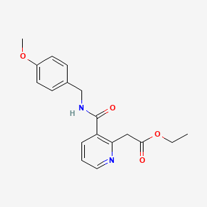 molecular formula C18H20N2O4 B2801274 Ethyl 2-(3-{[(4-methoxybenzyl)amino]carbonyl}-2-pyridinyl)acetate CAS No. 341966-46-9