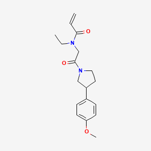 molecular formula C18H24N2O3 B2801279 N-Ethyl-N-[2-[3-(4-methoxyphenyl)pyrrolidin-1-yl]-2-oxoethyl]prop-2-enamide CAS No. 2361863-43-4