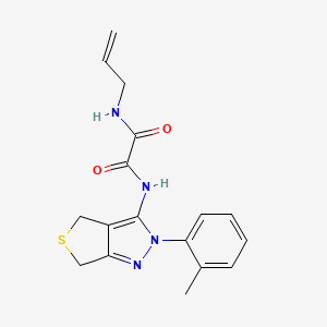 molecular formula C17H18N4O2S B2801281 N'-[2-(2-methylphenyl)-2H,4H,6H-thieno[3,4-c]pyrazol-3-yl]-N-(prop-2-en-1-yl)ethanediamide CAS No. 899993-75-0