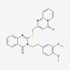 molecular formula C27H24N4O4S B2801288 3-[2-(3,4-dimethoxyphenyl)ethyl]-2-[({4-oxo-4H-pyrido[1,2-a]pyrimidin-2-yl}methyl)sulfanyl]-3,4-dihydroquinazolin-4-one CAS No. 422277-57-4