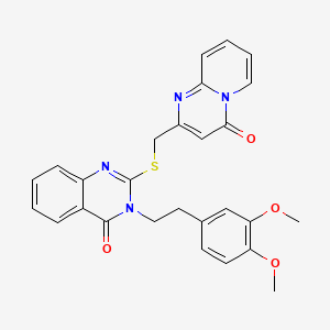 3-[2-(3,4-Dimethoxyphenyl)ethyl]-2-[(4-oxopyrido[1,2-a]pyrimidin-2-yl)methylsulfanyl]quinazolin-4-one
