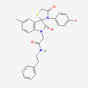 2-(3'-(4-fluorophenyl)-5-methyl-2,4'-dioxospiro[indoline-3,2'-thiazolidin]-1-yl)-N-phenethylacetamide