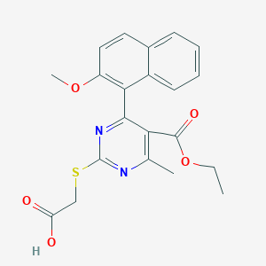 {[5-(Ethoxycarbonyl)-4-(2-methoxynaphthalen-1-yl)-6-methylpyrimidin-2-yl]sulfanyl}acetic acid