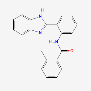 molecular formula C21H17N3O B2801305 N-[2-(1H-1,3-benzodiazol-2-yl)phenyl]-2-methylbenzamide CAS No. 391217-88-2