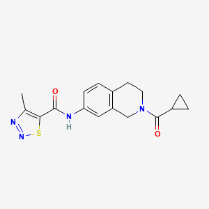 N-(2-(cyclopropanecarbonyl)-1,2,3,4-tetrahydroisoquinolin-7-yl)-4-methyl-1,2,3-thiadiazole-5-carboxamide