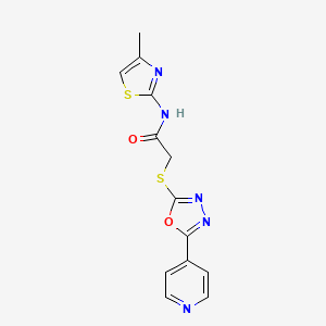 N-(4-methyl-2-thiazolyl)-2-[(5-pyridin-4-yl-1,3,4-oxadiazol-2-yl)thio]acetamide