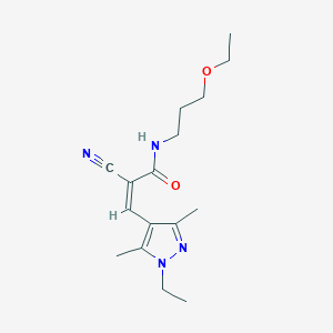 (Z)-2-cyano-N-(3-ethoxypropyl)-3-(1-ethyl-3,5-dimethylpyrazol-4-yl)prop-2-enamide