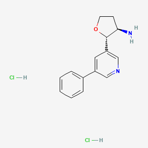 B2801345 (2S,3R)-2-(5-Phenylpyridin-3-yl)oxolan-3-amine;dihydrochloride CAS No. 2287346-41-0