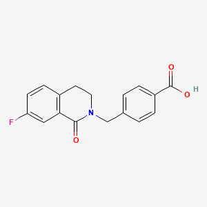 molecular formula C17H14FNO3 B2801375 4-[(7-Fluoro-1-oxo-1,2,3,4-tetrahydroisoquinolin-2-yl)methyl]benzoic acid CAS No. 1216202-32-2
