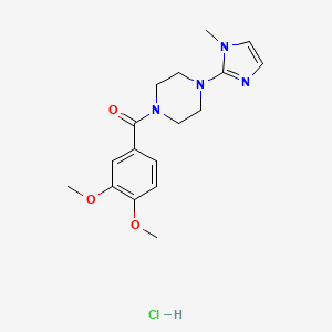 (3,4-dimethoxyphenyl)(4-(1-methyl-1H-imidazol-2-yl)piperazin-1-yl)methanone hydrochloride