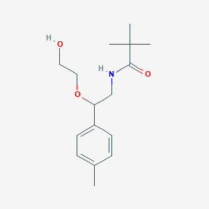 molecular formula C16H25NO3 B2801378 N-[2-(2-hydroxyethoxy)-2-(4-methylphenyl)ethyl]-2,2-dimethylpropanamide CAS No. 1795301-99-3